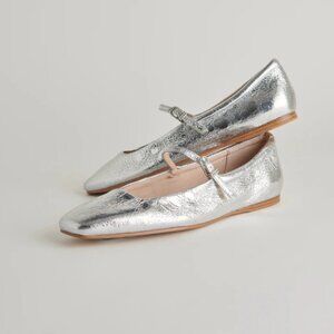 dolce vita Reyes Ballet Flats Silver Distressed Leather